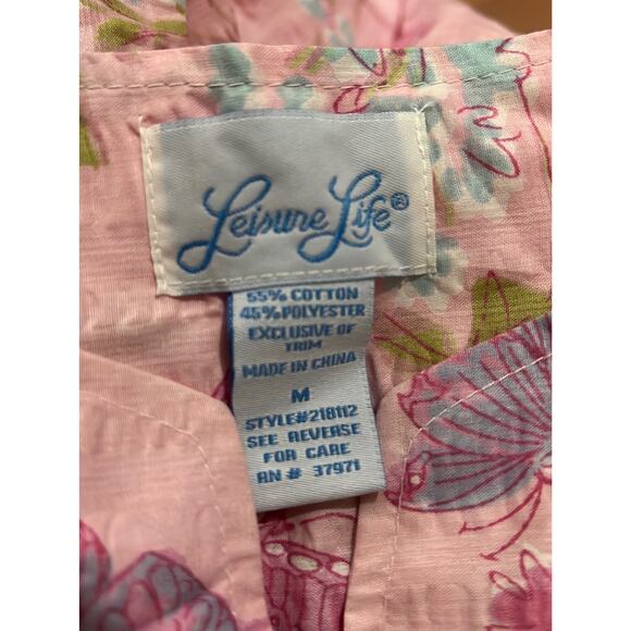 Vintage Y2K  Leisure Life Floral House Dress House Cottage Snap Button Size M - Picture 5 of 8